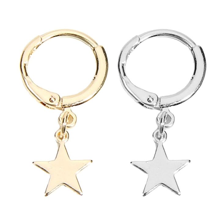 Fashion Women Simple Pentacle Pendant Hoop Huggie Earrings Party Jewelry Gift Image 8