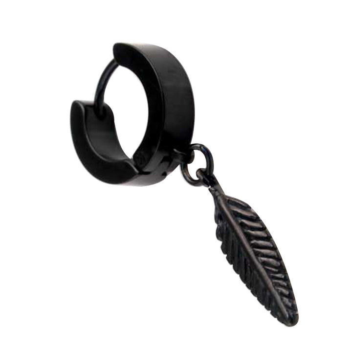 1Pc Punk Men Feather Pendant Stainless Steel Hoop Earring Party Jewelry Gift Image 7