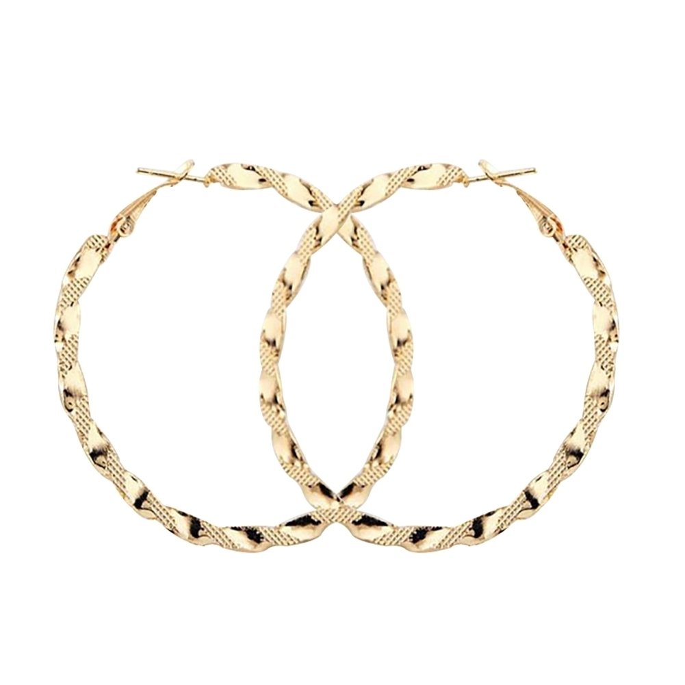 Fashion Lady Exaggerated Twisted Big Hoop Earrings Women Circle Dangle Jewelry Image 4