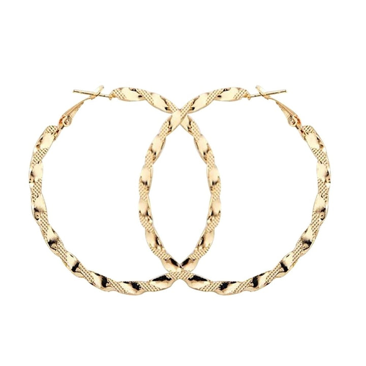 Fashion Lady Exaggerated Twisted Big Hoop Earrings Women Circle Dangle Jewelry Image 4