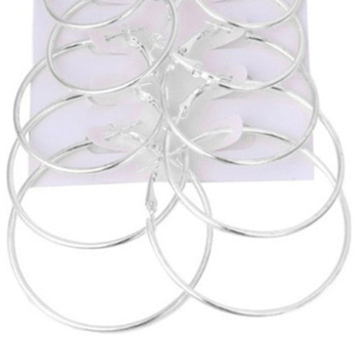 6Pcs Fashion Unisex Metal Geometric Hoop Earrings Jewelry Accessories Gifts Image 8