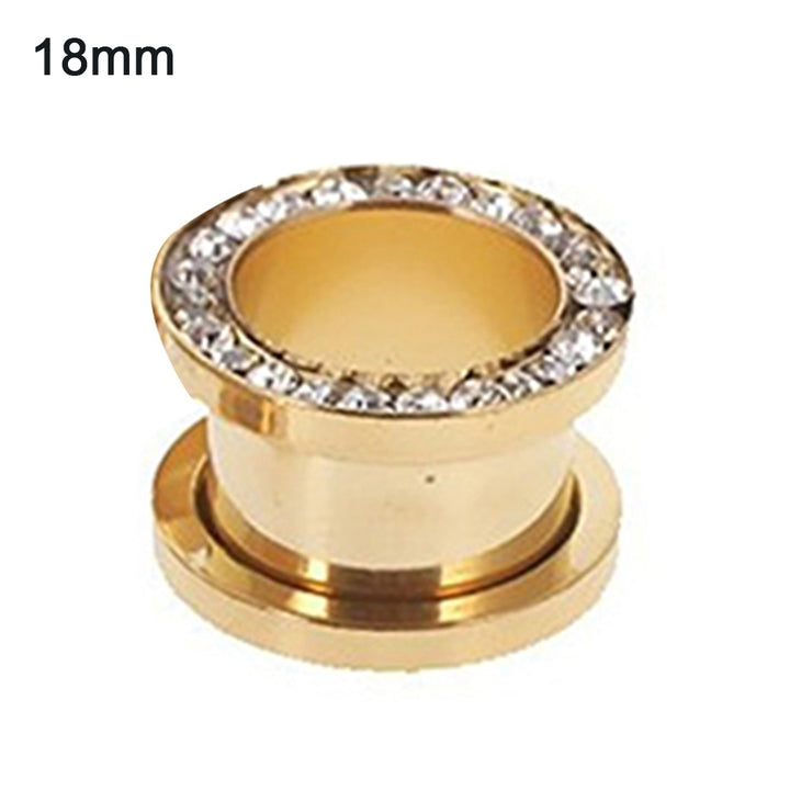 1Pc Stainless Steel Rhinestone Inlaid Plating Ear Plug Earring Piercing Jewelry Image 4