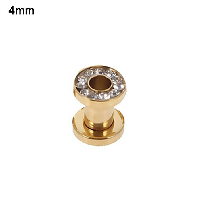 1Pc Stainless Steel Rhinestone Inlaid Plating Ear Plug Earring Piercing Jewelry Image 7