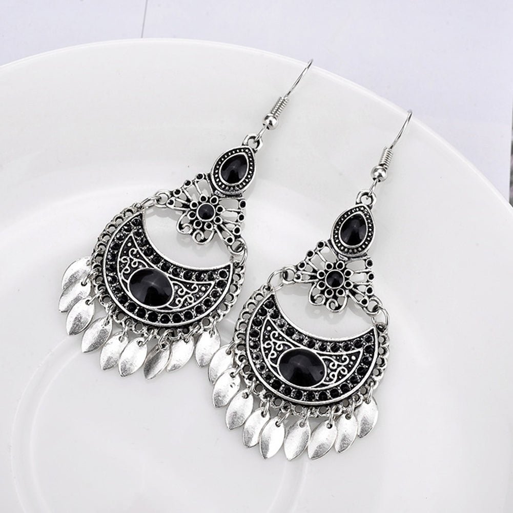 Bohemian Faux Gemstone Geometric Dangle Hook Earrings Women Banquet Jewelry Image 12