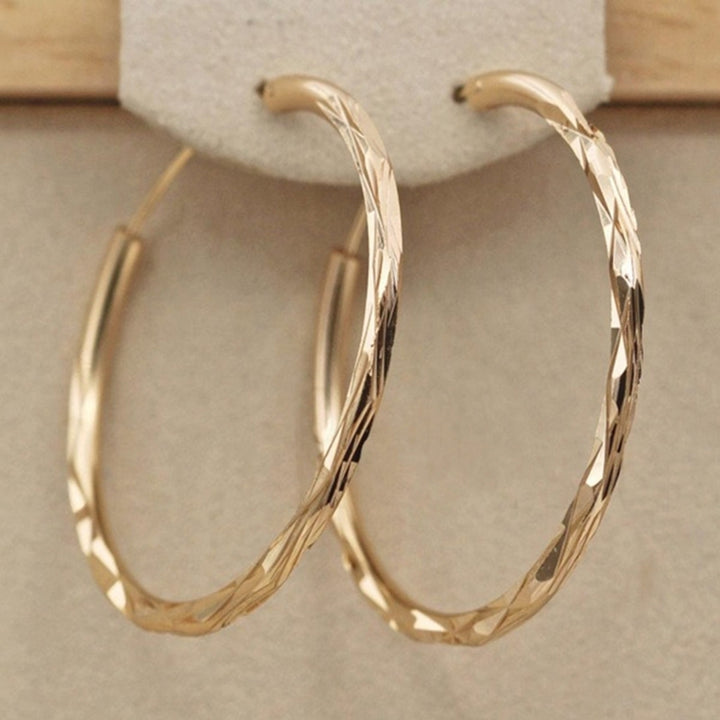 Fashion Women Big Convex Circle Statement Hoop Earrings Evening Party Jewelry Image 1