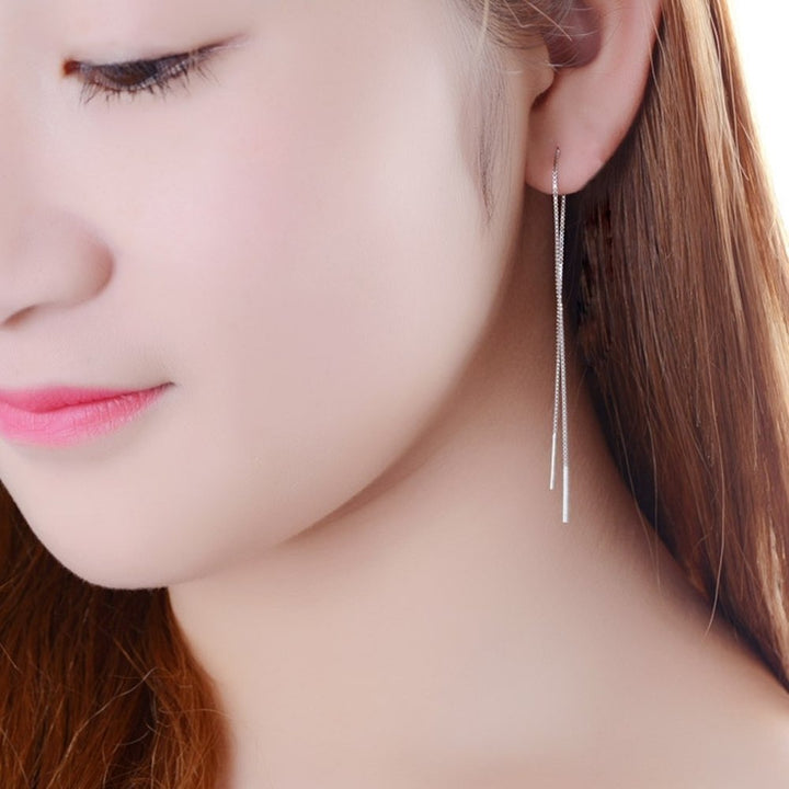 1Pc Fashion Women Long Linear Chain Dangle Ear Line Threader Earring Jewelry Image 6