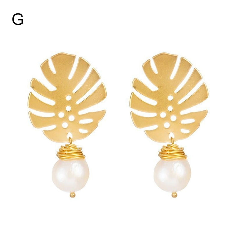 Fashion Irregular Faux Pearl Geometric Dangle Earrings Women Party Jewelry Gift Image 10