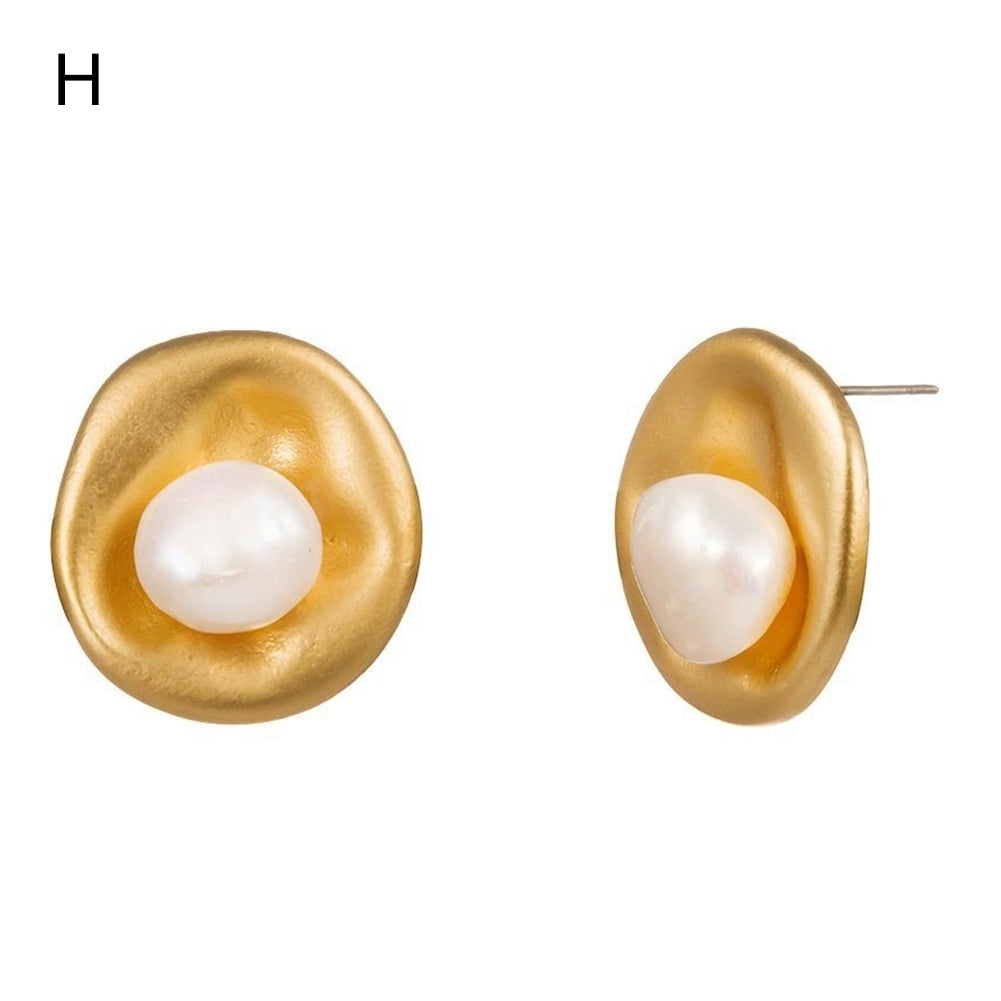 Fashion Irregular Faux Pearl Geometric Dangle Earrings Women Party Jewelry Gift Image 11