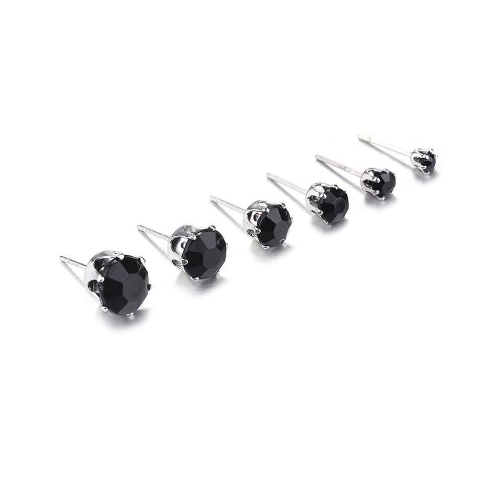 12/6 Pairs Classic Rose Shape Cubic Zirconia Stud Earrings Women Jewelry Set Image 9