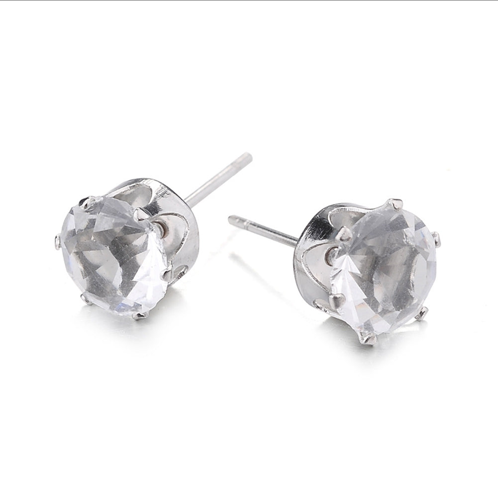 12/6 Pairs Classic Rose Shape Cubic Zirconia Stud Earrings Women Jewelry Set Image 10
