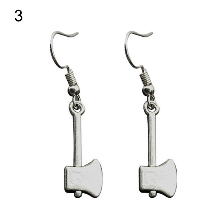 Creative Screwdriver Axe Hammer Charm Statement Hook Earrings Unisex Jewelry Image 4