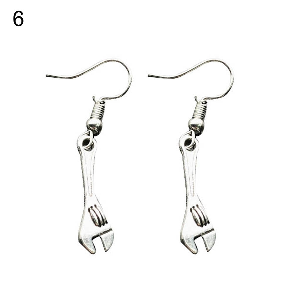 Creative Screwdriver Axe Hammer Charm Statement Hook Earrings Unisex Jewelry Image 7