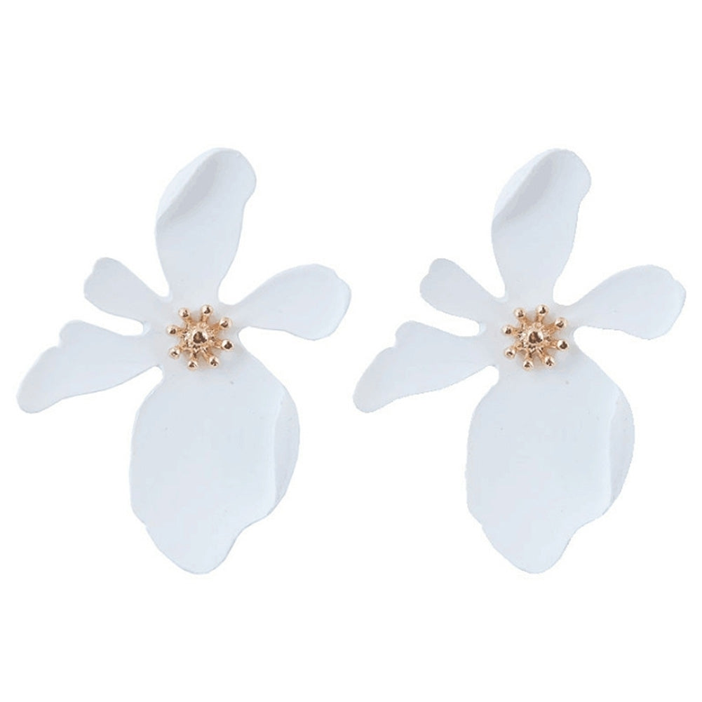 Fashion Daisy Flower Shape Metal Ear Stud Earrings Women Party Jewelry Gift Image 2