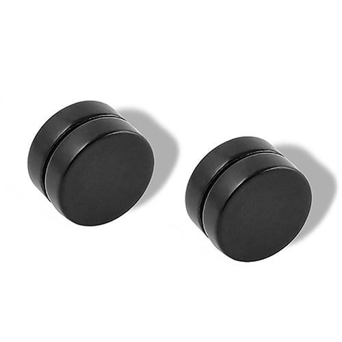 1 Pair Mens Non Piercing Ear Stud Clip On Round Magnetic Earrings Jewelry Image 7