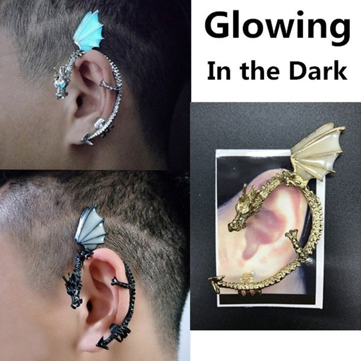 1Pc Women Punk Luminous Dragon Shape Ear Cuff Clip Earring No Piercing Jewelry Image 3