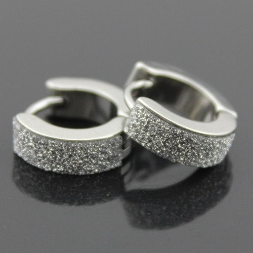 Men Women Fashion Punk Gothic Stainless Steel Hoop Stud Earrings Jewelry Image 8