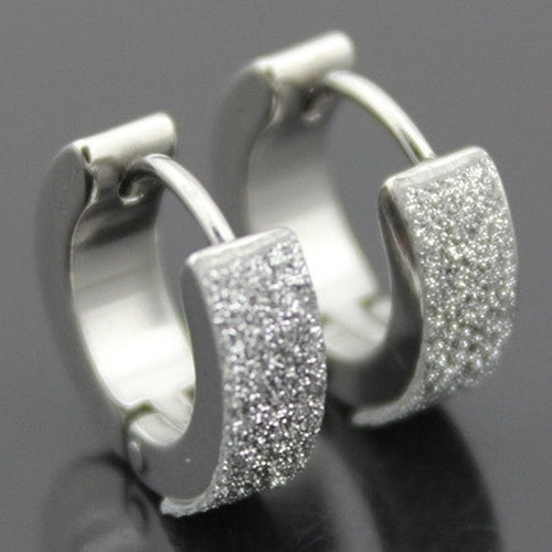 Men Women Fashion Punk Gothic Stainless Steel Hoop Stud Earrings Jewelry Image 9