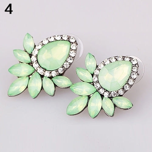 1 Pair Fashion Women Flower Shape Rhinestone Ear Stud Earrings Jewelry Gift Image 8