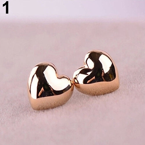 1 Pair Fashion Women Cute Small Heart Charm Ear Stud Earrings Jewelry Xmas Gift Image 4