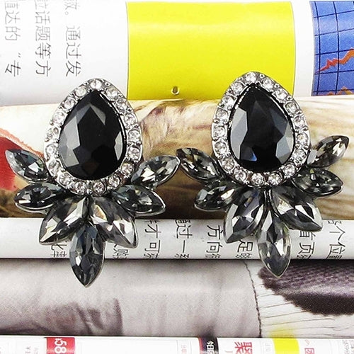 1 Pair Fashion Women Flower Shape Rhinestone Ear Stud Earrings Jewelry Gift Image 11