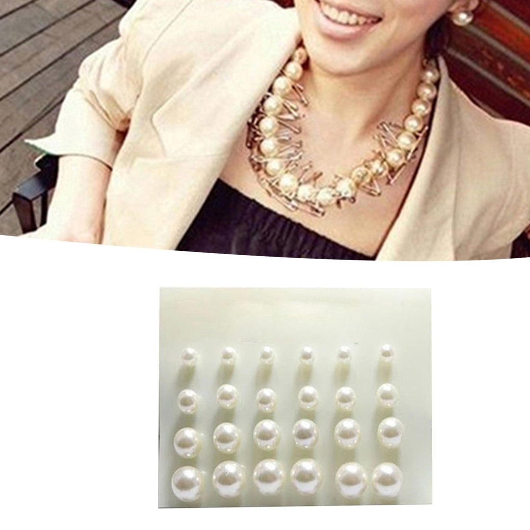 12 Pairs Attractive Elegant Faux Pearl All-match Ear Stud for Party Image 4