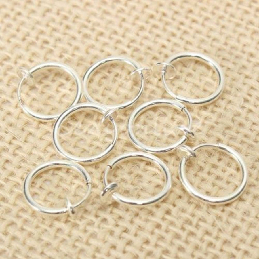 8 Pcs Non-Piercing Fake Spring Septum Nose Hoop Lip Ear Ring Clip On Jewelry Image 1