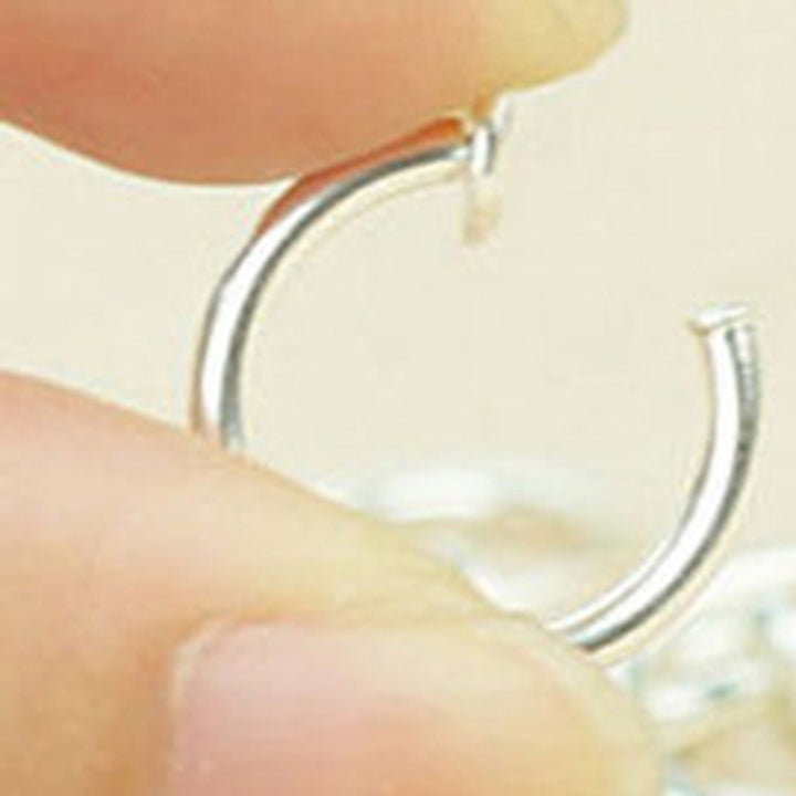 8 Pcs Non-Piercing Fake Spring Septum Nose Hoop Lip Ear Ring Clip On Jewelry Image 4