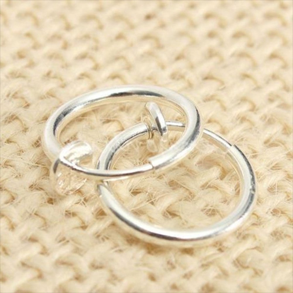 8 Pcs Non-Piercing Fake Spring Septum Nose Hoop Lip Ear Ring Clip On Jewelry Image 4