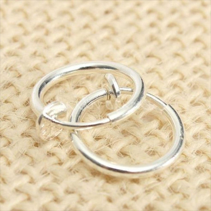 8 Pcs Non-Piercing Fake Spring Septum Nose Hoop Lip Ear Ring Clip On Jewelry Image 4