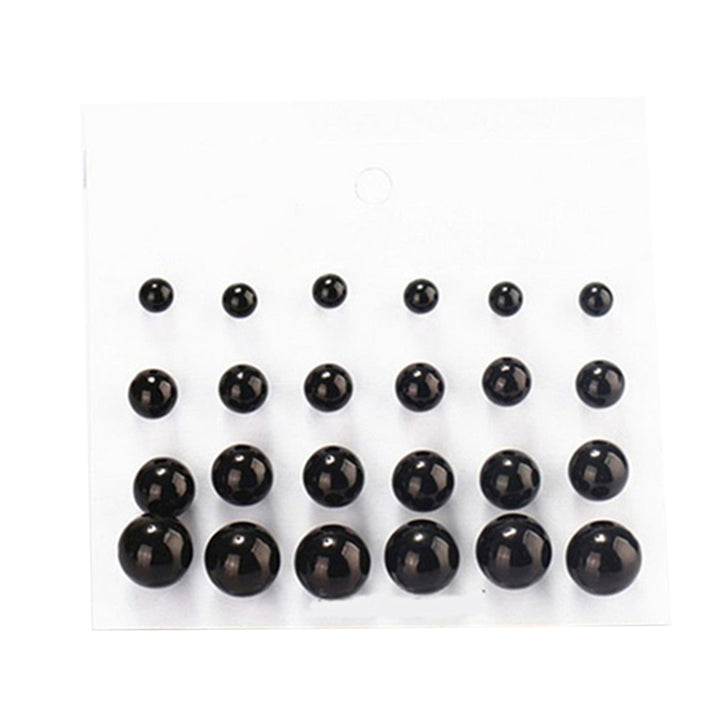 12 Pairs Attractive Elegant Faux Pearl All-match Ear Stud for Party Image 1