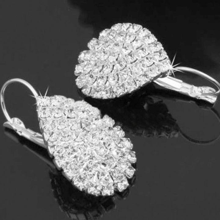 Women Fashion Luxury Shiny Rhinestone Waterdrop Pendant Earrings Jewelry Image 6