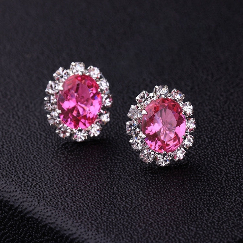 Fashion Women Lady Elegant Rhinestone Flower Ear Stud Earrings Gift Jewelry Image 1