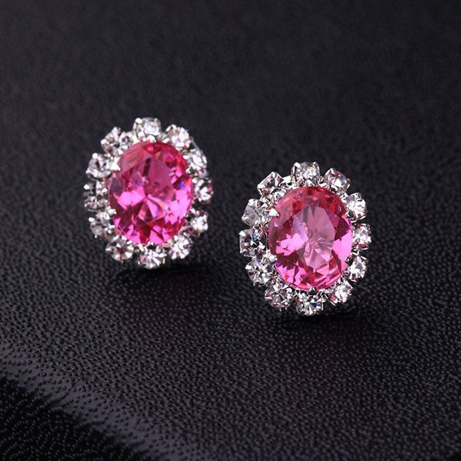 Fashion Women Lady Elegant Rhinestone Flower Ear Stud Earrings Gift Jewelry Image 1