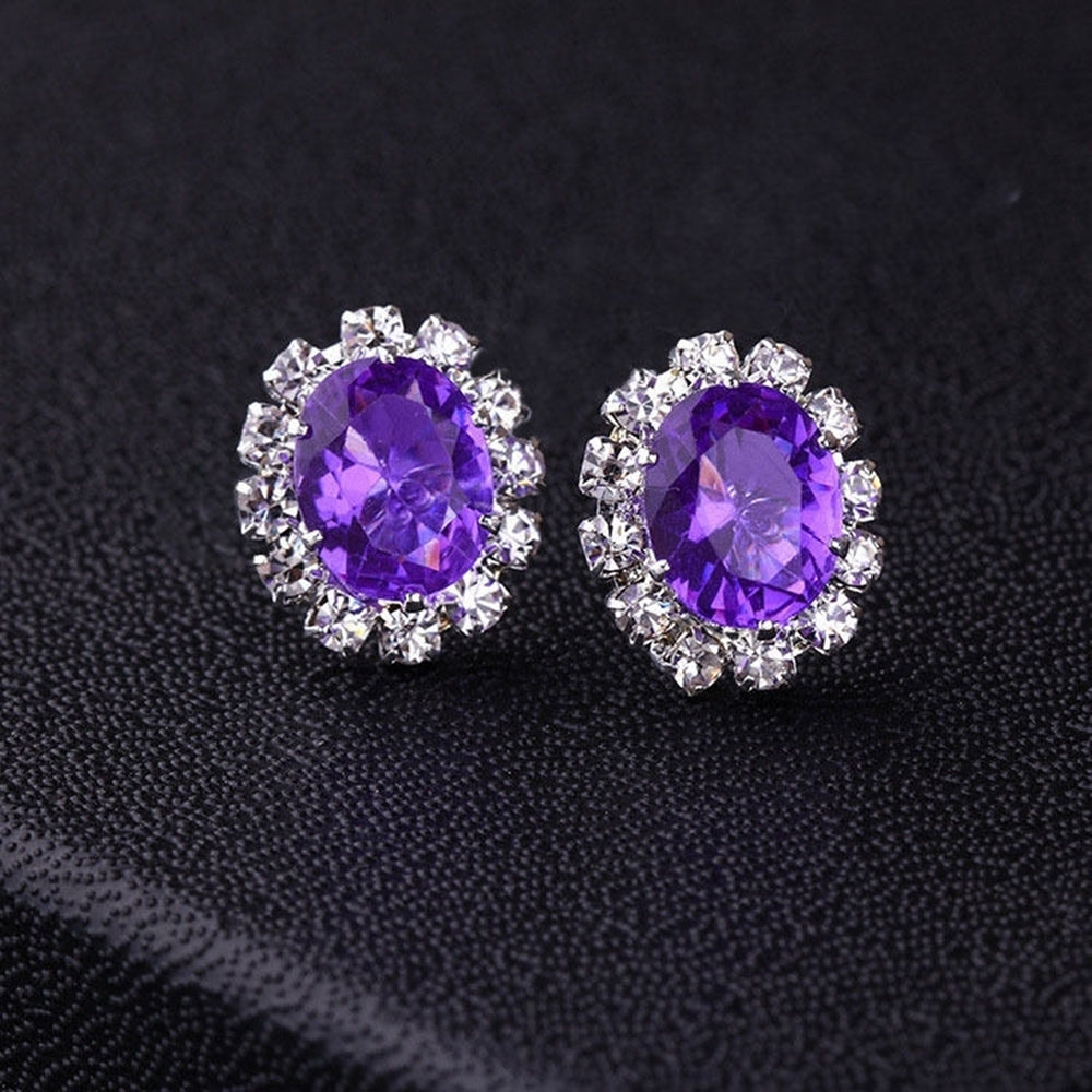 Fashion Women Lady Elegant Rhinestone Flower Ear Stud Earrings Gift Jewelry Image 2