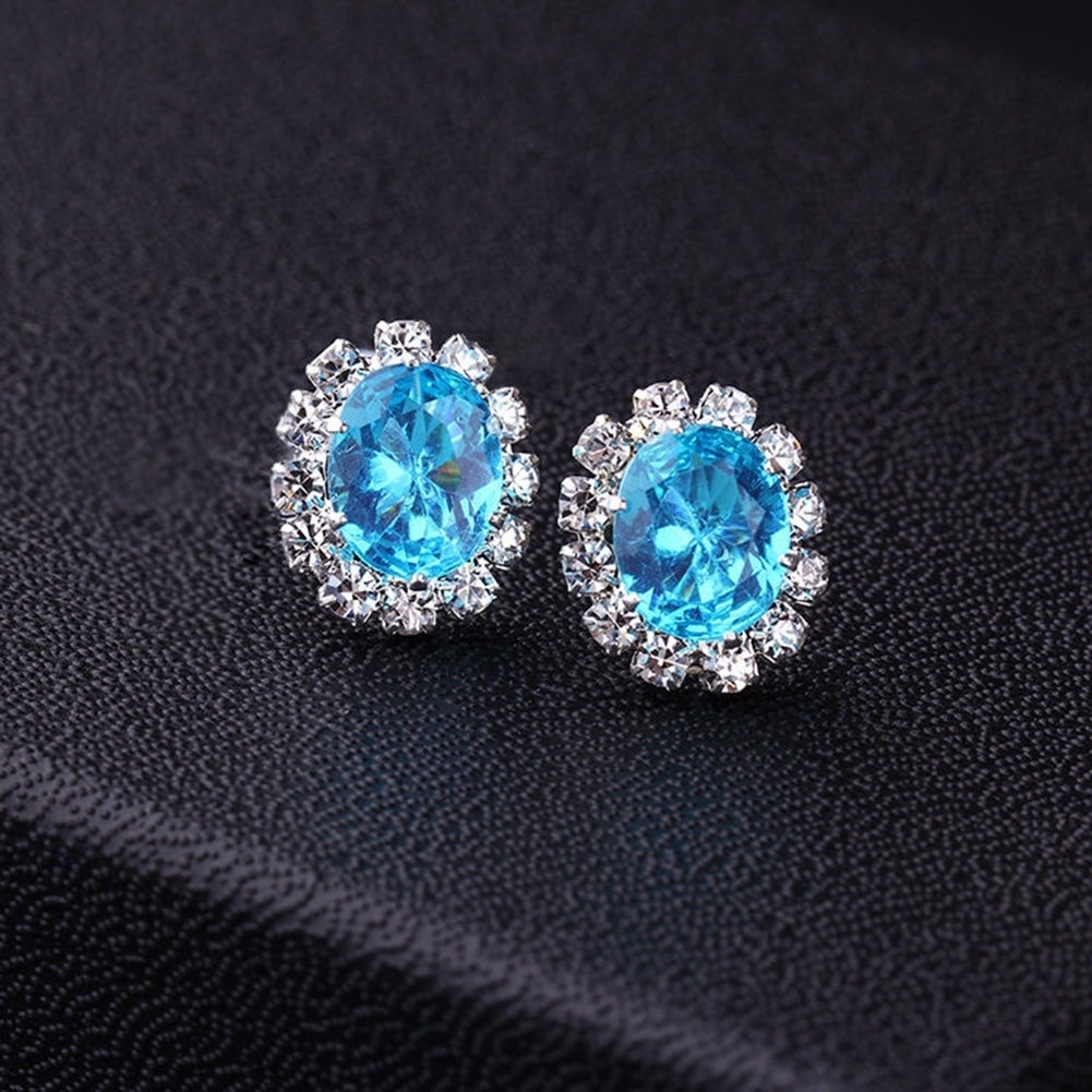 Fashion Women Lady Elegant Rhinestone Flower Ear Stud Earrings Gift Jewelry Image 3