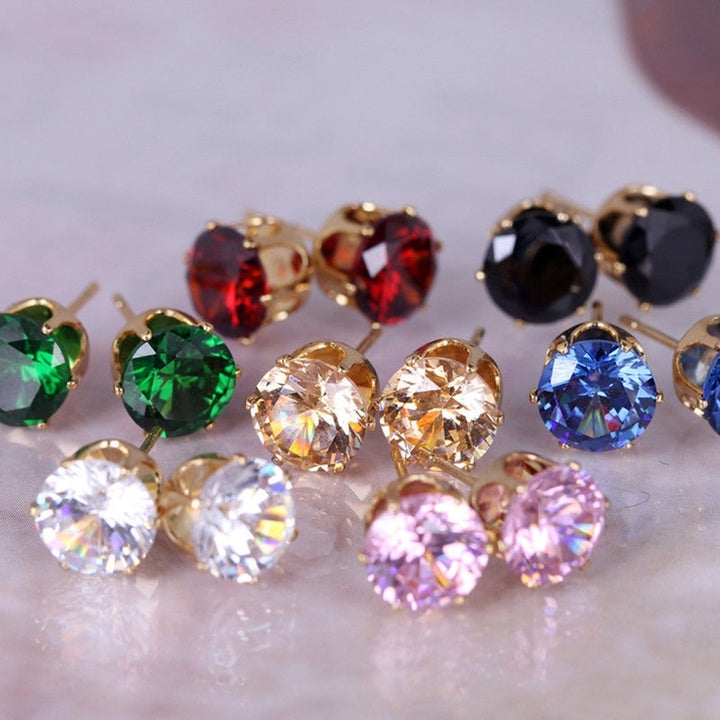 Women Fashion Jewelry Elegant Cubic Zirconia CZ Ear Stud Earrings Image 1