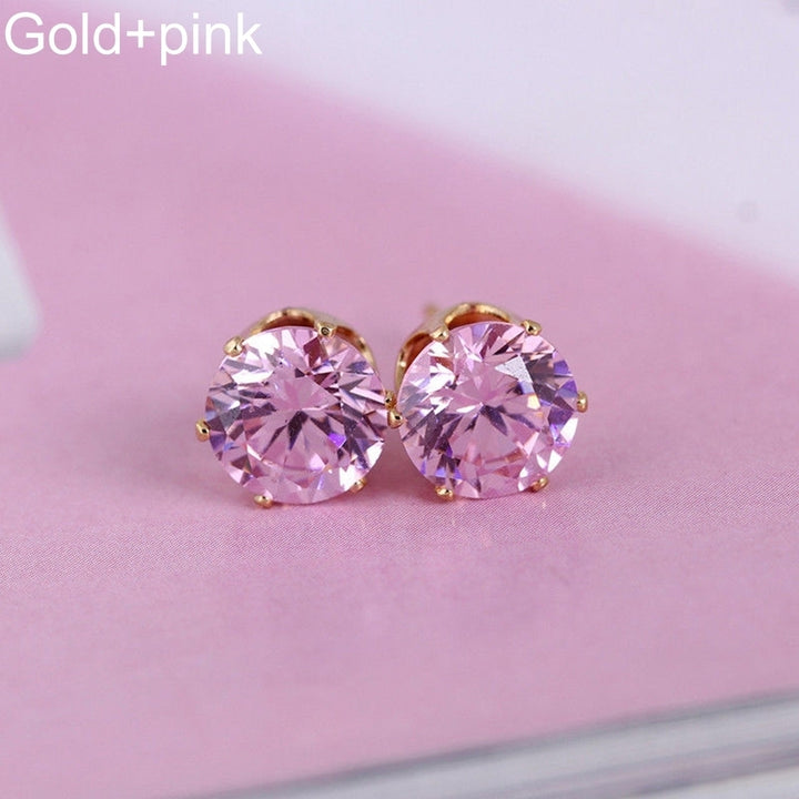 Women Fashion Jewelry Elegant Cubic Zirconia CZ Ear Stud Earrings Image 11