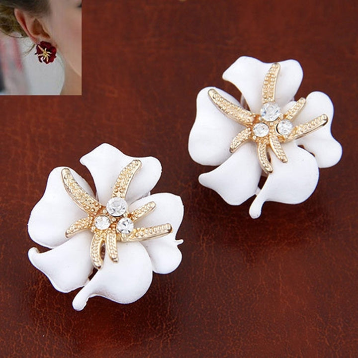 Elegant Flower Sea Star Shiny Rhinestone Ear Stud Earring Wedding Bridal Jewelry Image 11