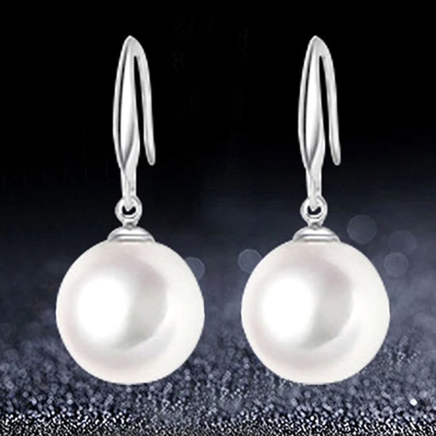 Dangle Earring Elegant Exquisite Ornament Simple Faux Pearl Eardrop for Daily Life Image 1