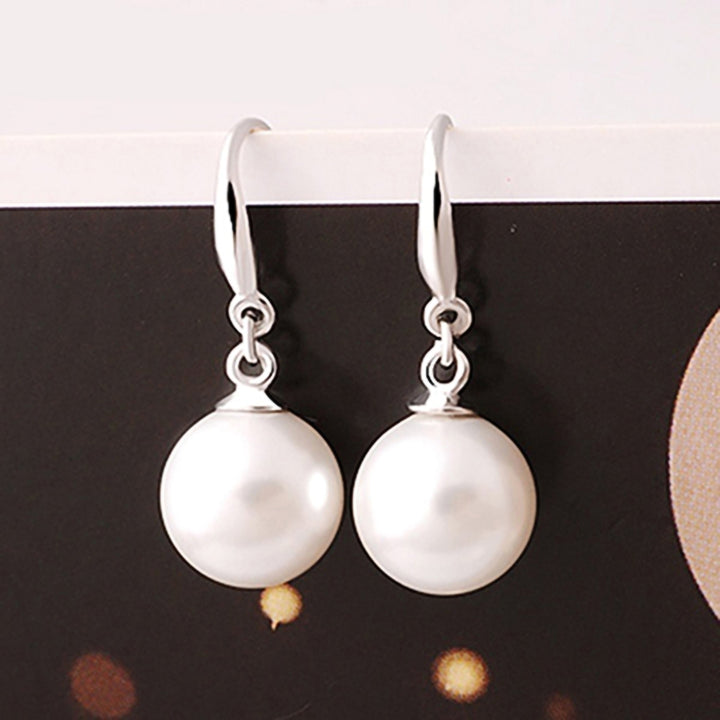 Dangle Earring Elegant Exquisite Ornament Simple Faux Pearl Eardrop for Daily Life Image 2