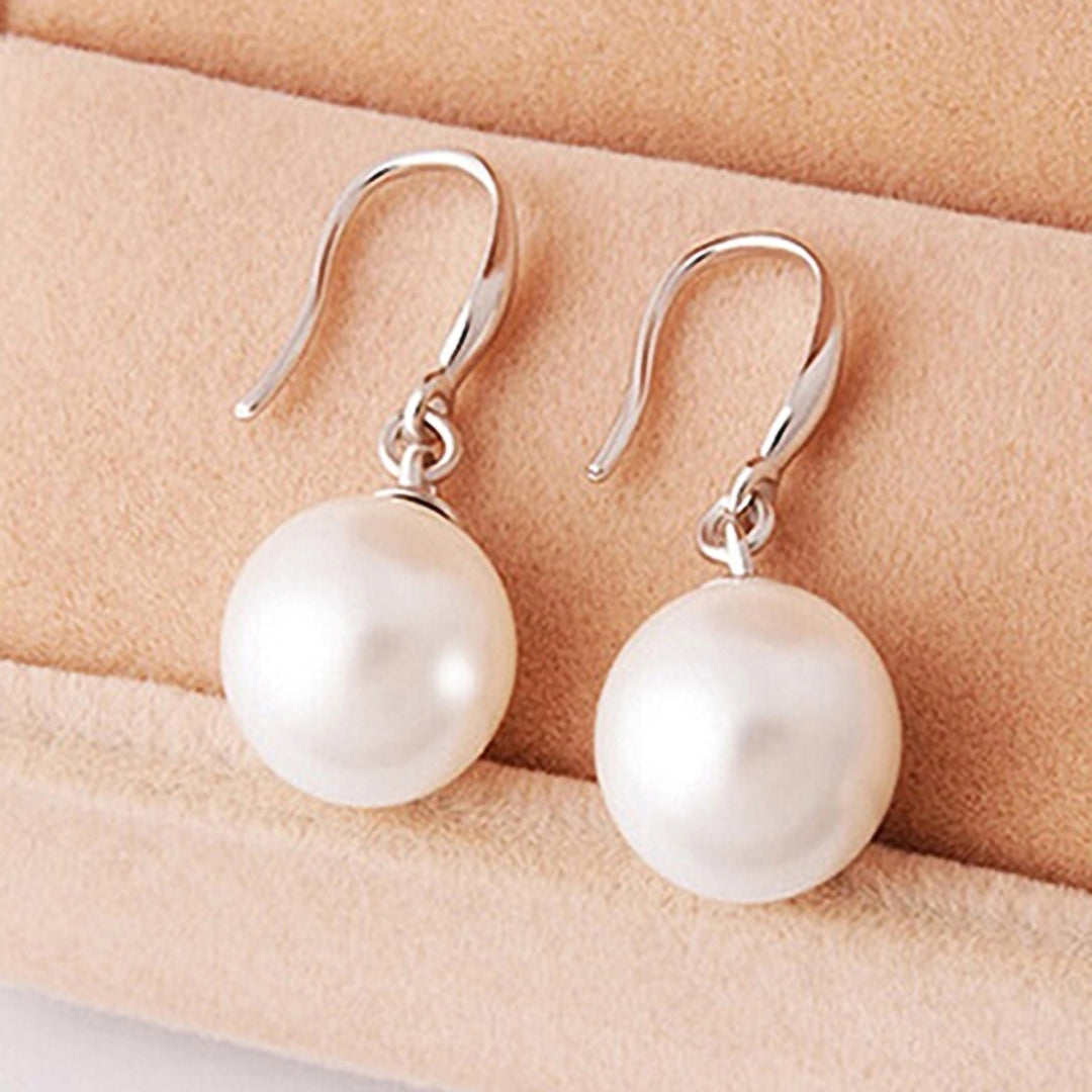 Dangle Earring Elegant Exquisite Ornament Simple Faux Pearl Eardrop for Daily Life Image 3