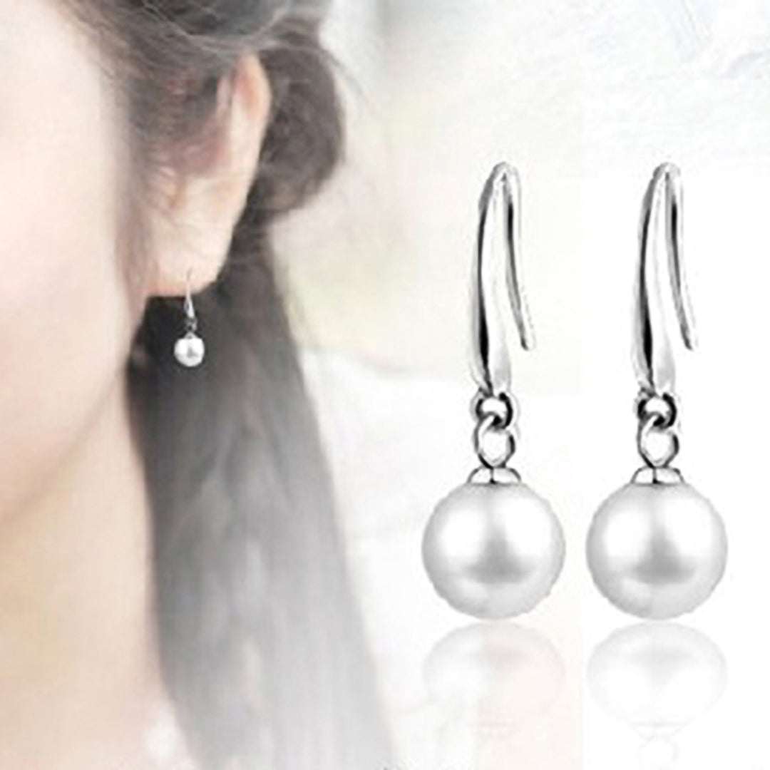 Dangle Earring Elegant Exquisite Ornament Simple Faux Pearl Eardrop for Daily Life Image 4