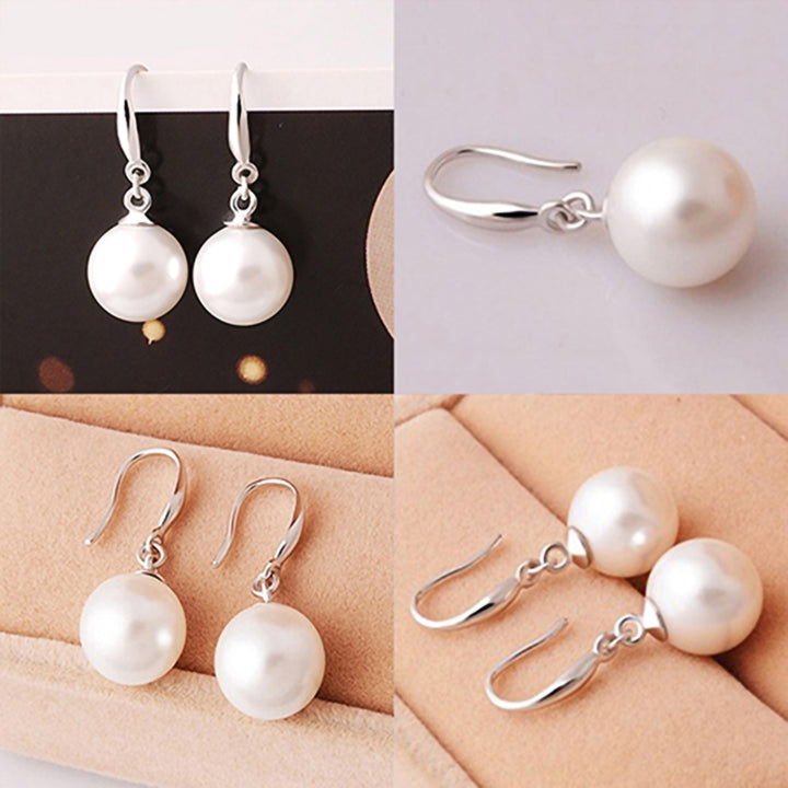 Dangle Earring Elegant Exquisite Ornament Simple Faux Pearl Eardrop for Daily Life Image 6