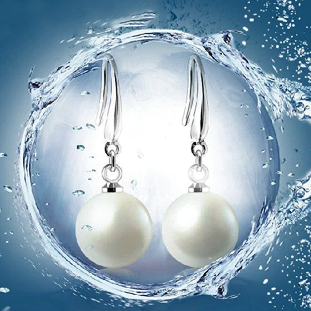 Dangle Earring Elegant Exquisite Ornament Simple Faux Pearl Eardrop for Daily Life Image 7