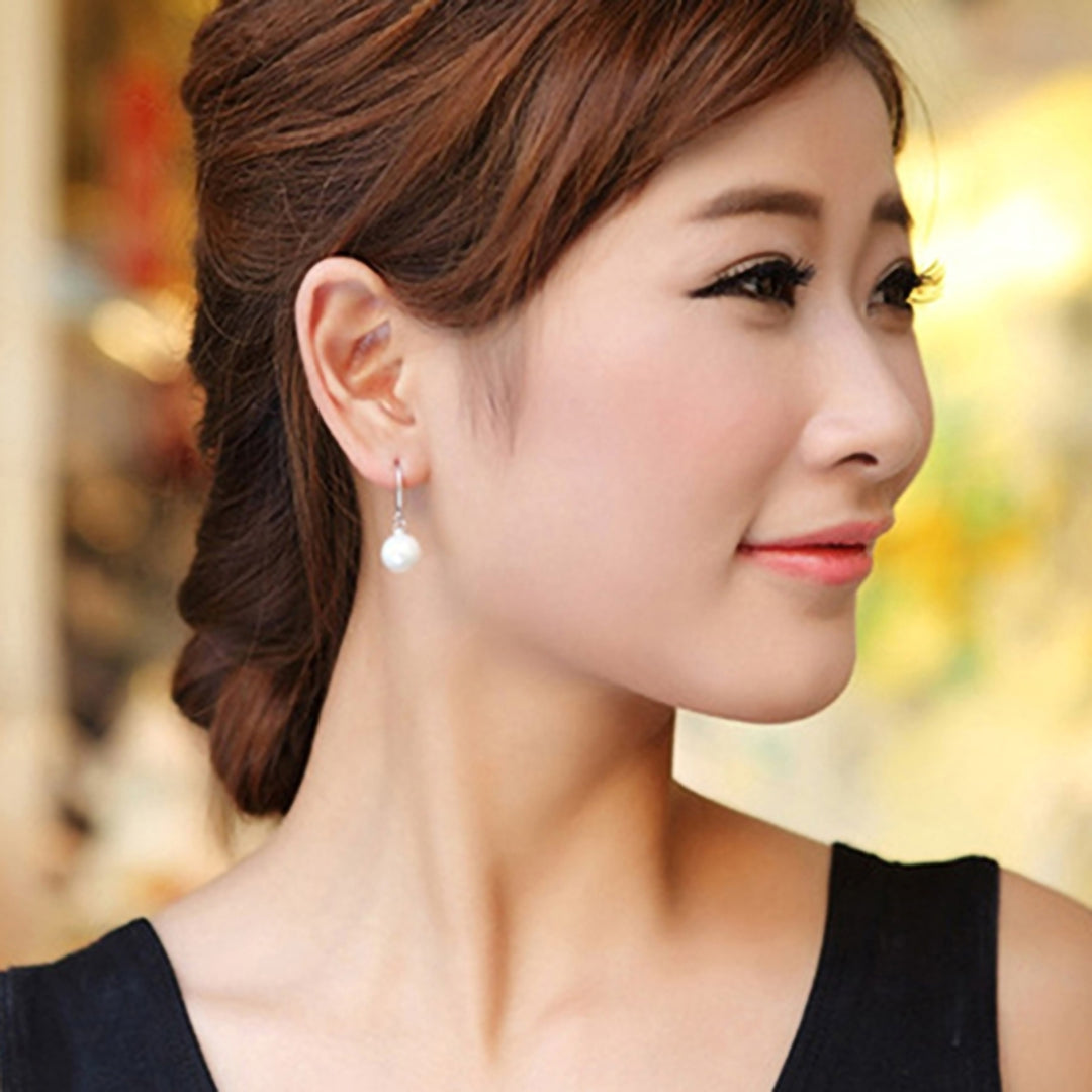 Dangle Earring Elegant Exquisite Ornament Simple Faux Pearl Eardrop for Daily Life Image 10