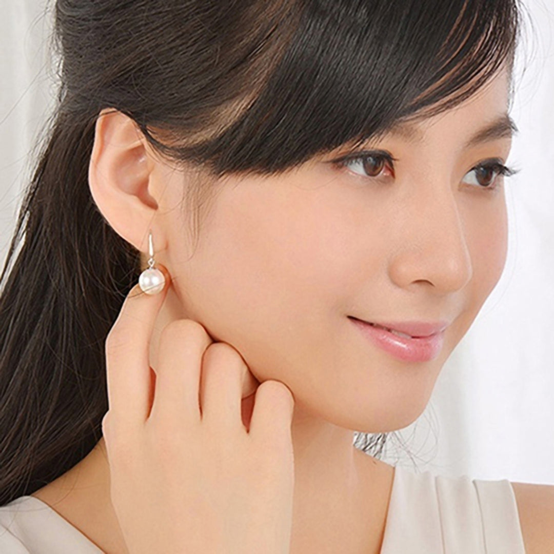 Dangle Earring Elegant Exquisite Ornament Simple Faux Pearl Eardrop for Daily Life Image 11