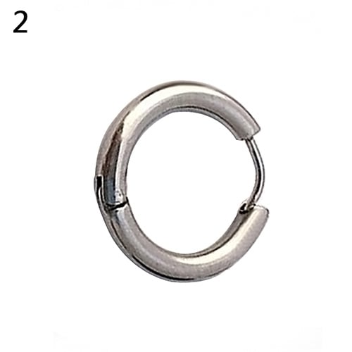 1Pc 16/21/23mm Gothic Punk Simple Titanium Steel Hoop Earring Piercing Earring Image 9