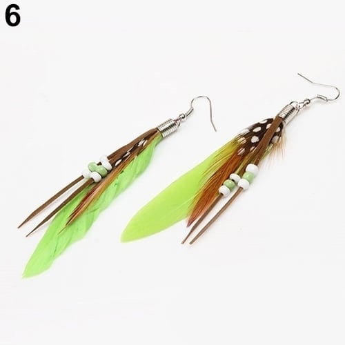 Womens Fashion Jewelry Handmade Earrings Goosey Feather Dangle Hook Eardrop Image 9