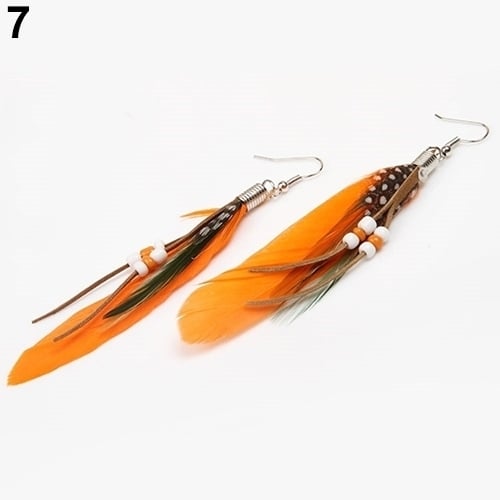 Womens Fashion Jewelry Handmade Earrings Goosey Feather Dangle Hook Eardrop Image 10