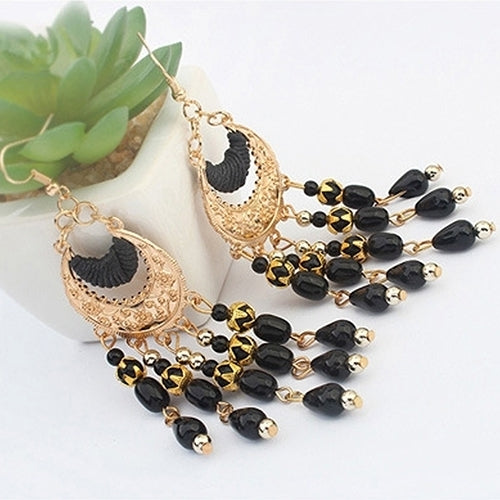 Womens Crescent Moon Boho Style Ear Drops Dangles Tassel Earrings Jewelry Image 9